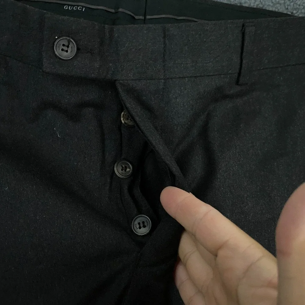 Gucci Pants FITS Mens 36x32 Gray Wool Cashmere Trouser Dress Chino Made Italy